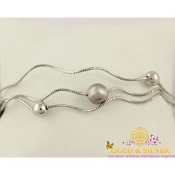 Серебряный браслет с шариками из серебра 925 пробы. 26142